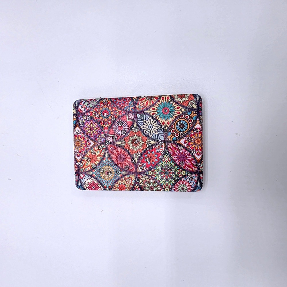 Mandala Print Dual Compact Mirror Travel Makeup Mirror Multicolor Boho Pocket